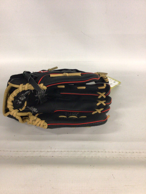 Vist Large View of Product Image Which is Used Rawlings 11.5 BB/SB Glove RH Throw Black 11 1/2"