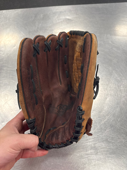 Vist Large View of Product Image Which is Used Rawlings MARK OF PRORBG36TBR BB/SB Glove LH Throw Brown 12 1/2"