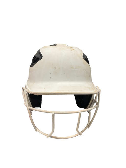 Vist Large View of Product Image Which is Used Rawlings WHT 6 3/8-7 1/8 HELMET Batting Helmet w/Mask White One Size