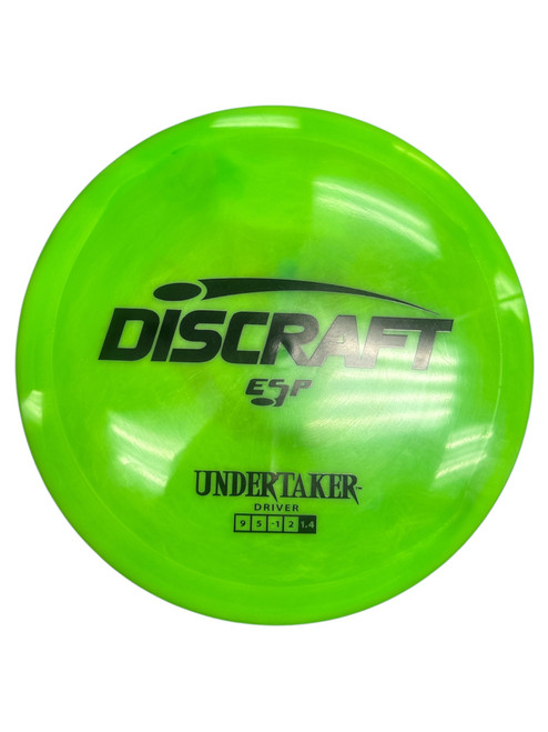 Vist Large View of Product Image Which is Used Discraft ESP UNDERTAKER Disc Golf Driver Neon Green