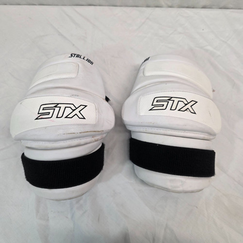 Vist Large View of Product Image Which is Used STX STALLION 300 ARM PADS Lacrosse Arm Pads/Guards White LG