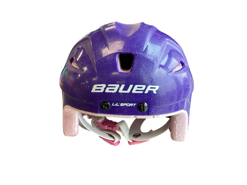 Vist Large View of Product Image Which is Used Bauer LIL SPORT Hockey Helmet Purple SM