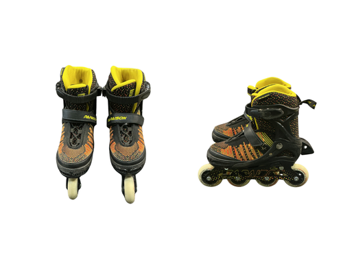 Vist Large View of Product Image Which is Used PAPAISON Junior Roller Quad Skates Orange Adjustable