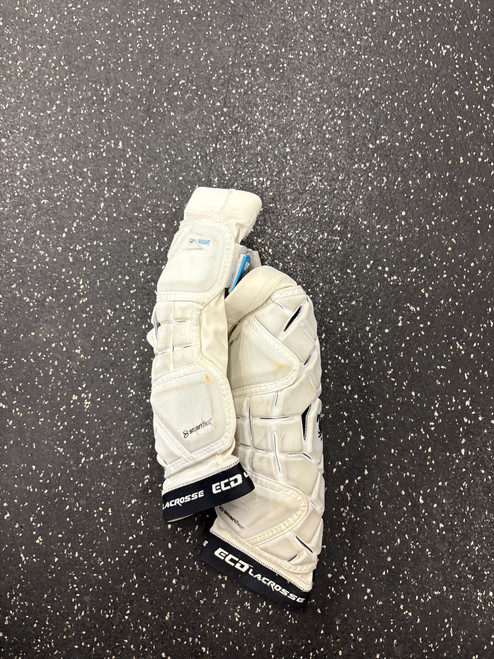 Vist Large View of Product Image Which is Used East Coast Dyes ECHO Lacrosse Arm Pads/Guards White LG