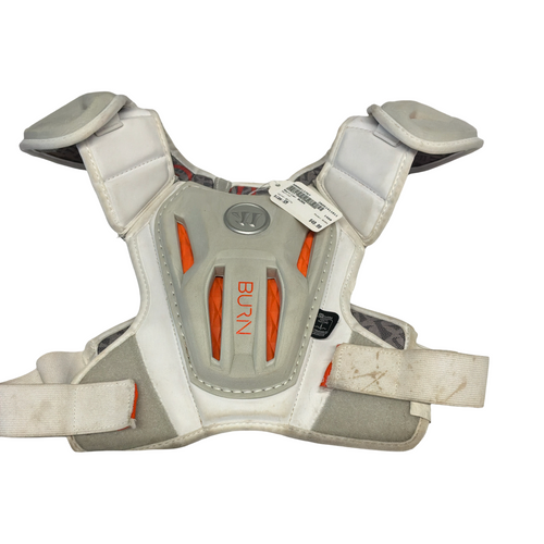 Vist Large View of Product Image Which is Used Warrior BURN Lacrosse Shoulder Pads White SM