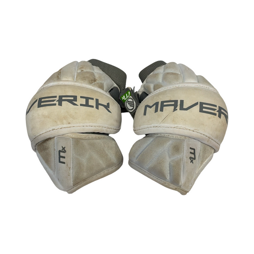Vist Large View of Product Image Which is Used Maverik MX Lacrosse Arm Pads/Guards White SM