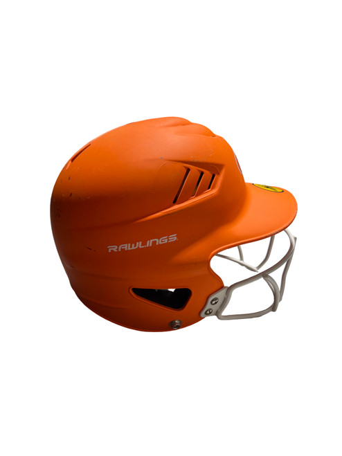 Vist Large View of Product Image Which is Used Rawlings HELMET Batting Helmet w/Mask Orange MD