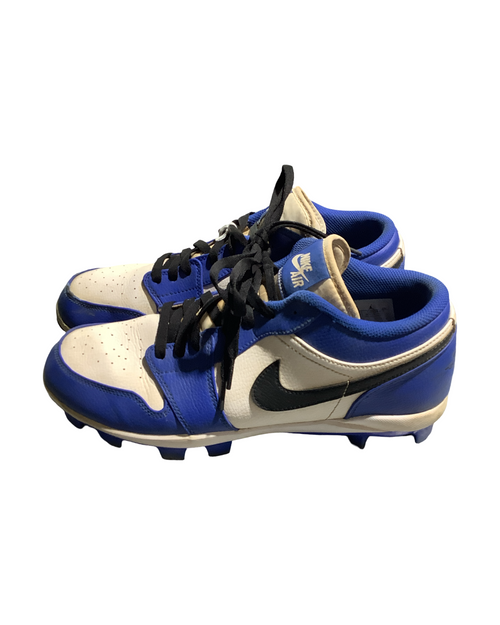 Vist Large View of Product Image Which is Used Nike JORDAN BB/SB Cleats White And Royal Blue Senior 11.5