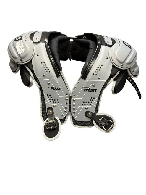 Vist Large View of Product Image Which is Used Schutt XV FLUX SKILL FB Shoulder Pads Grey ADT. LG