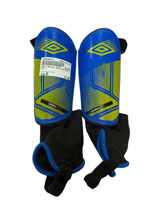 Vist Large View of Product Image Which is Used Umbro Soccer Shin Guards Junior Royal Blue SM