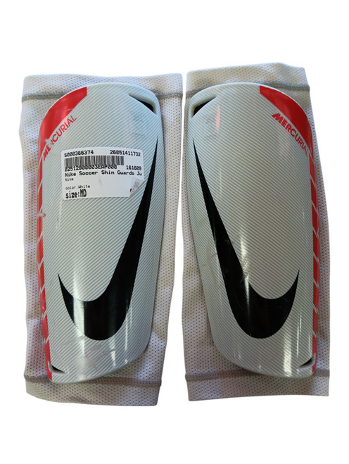 Vist Large View of Product Image Which is Used Nike Soccer Shin Guards Junior White MD