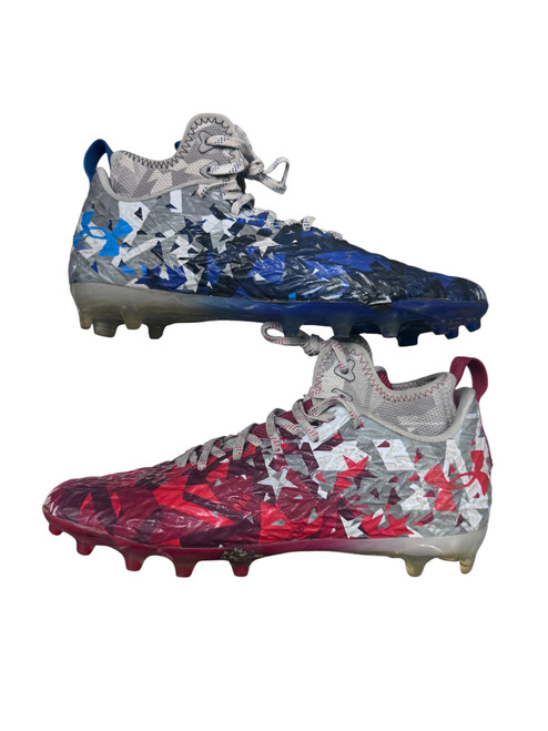 Vist Large View of Product Image Which is Used Under Armour Adult FB Cleats Red Senior 10