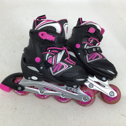 Vist Large View of Product Image Which is Used EPIC SKATES JR 1-4 ADJUSTABE SKATES Junior Roller Quad Skates Pink Junior 01