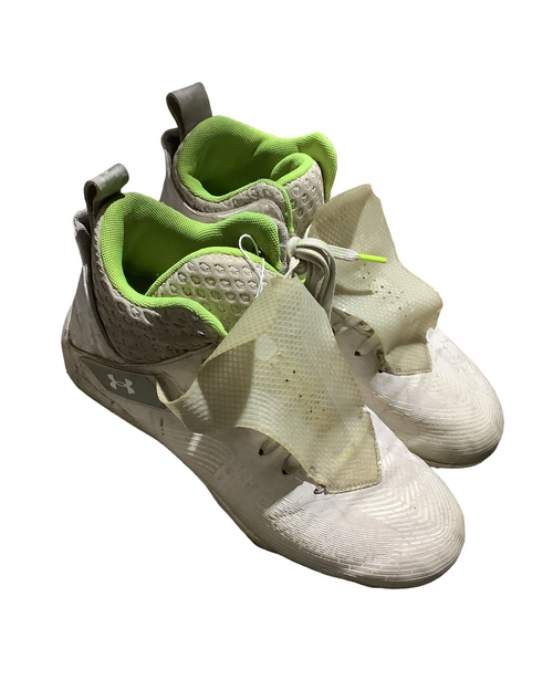 Vist Large View of Product Image Which is Used Under Armour BASEBALL BB/SB Cleats White Senior 9