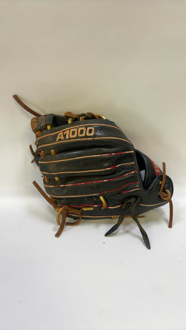 Vist Large View of Product Image Which is Used Wilson A1000 BB/SB Glove RH Throw Black 11 1/4"