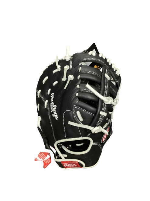 Vist Large View of Product Image Which is Used Rawlings SHUT OUT BB/SB First Base RH Throw Black 12"