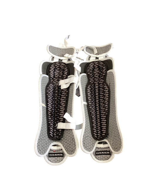 Vist Large View of Product Image Which is Used Rawlings VELO YOUTH Catchers Leg Guards Red Youth