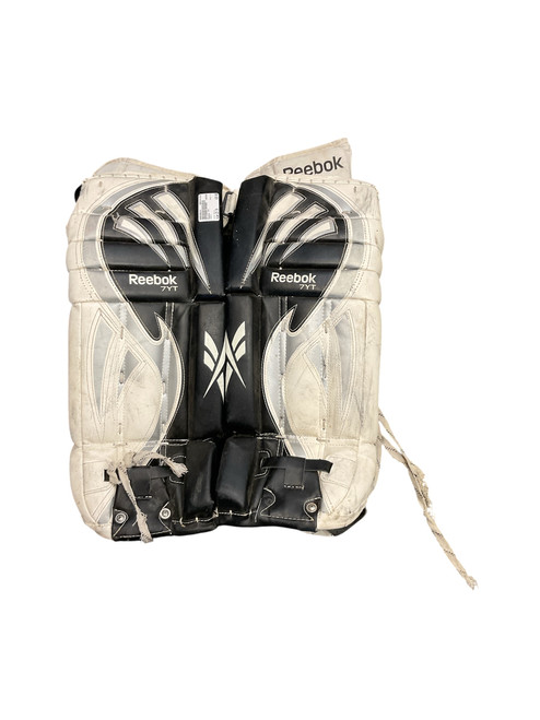 Vist Large View of Product Image Which is Used Reebok 7YT Goalie Leg Pads Youth White 23"