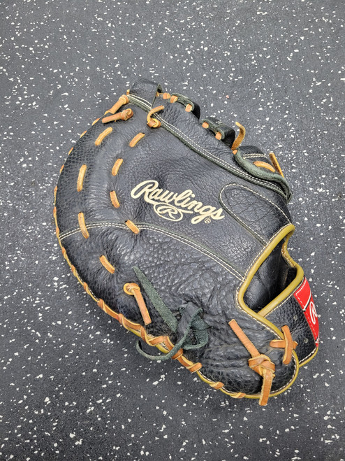 Vist Large View of Product Image Which is Used Rawlings RFB BB/SB First Base RH Throw Black 13"