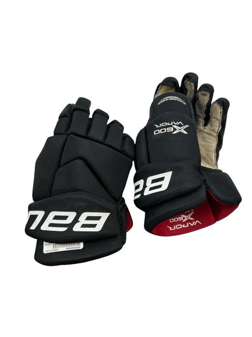 Vist Large View of Product Image Which is Used Bauer VAPOR X600 GLOVES 14IN Senior Gloves Black 14"