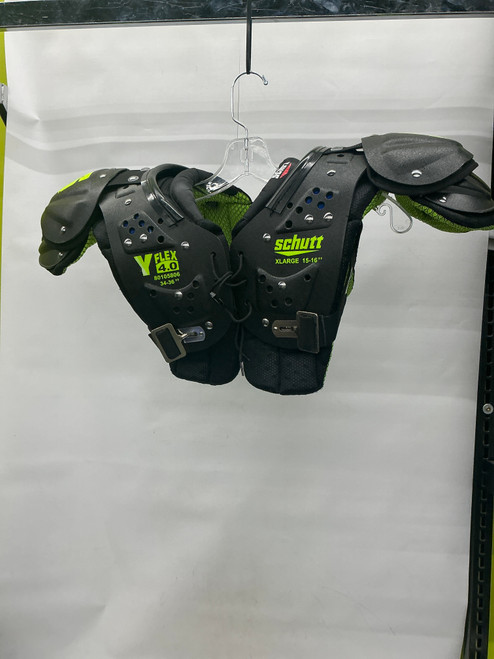 Vist Large View of Product Image Which is Used Schutt Y FLEX 4.0  80105806 FB Shoulder Pads Black XL