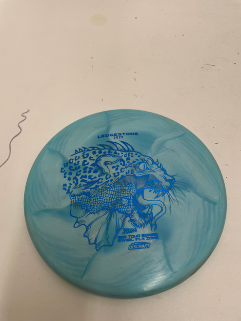 Vist Large View of Product Image Which is Used Discraft SWIRL FLX ZONE Disc Golf Putter Carolina Blue