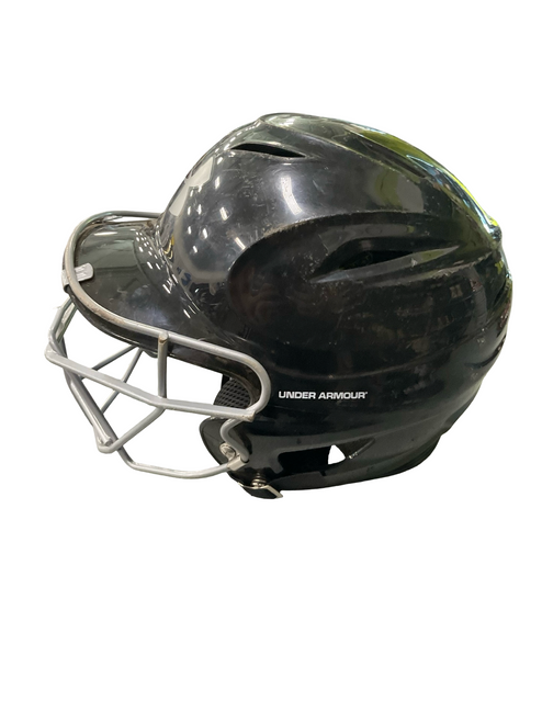 Vist Large View of Product Image Which is Used Under Armour BATTING HELMET Batting Helmet w/Mask Black MD