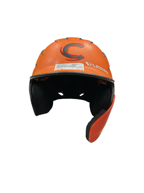Vist Large View of Product Image Which is Used BoomBah BBH2SP-JR Batting Helmet No Mask Orange SM