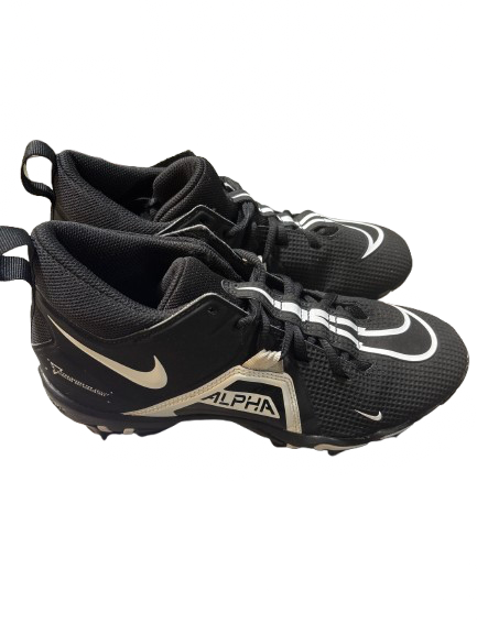 Vist Large View of Product Image Which is Used Nike LAX Cleats Womens Black And White Senior 6.5