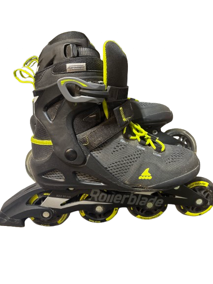 Vist Large View of Product Image Which is Used Rollerblade ROLLERBLADE MACROBLADE SKATES Senior Roller Quad Skates Black Senior 8