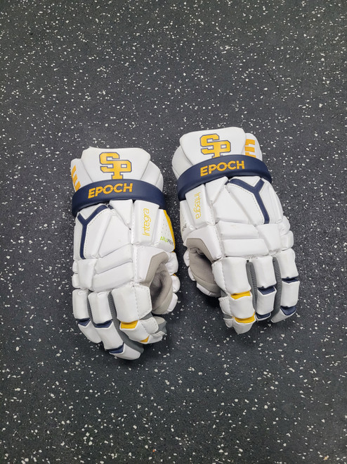 Vist Large View of Product Image Which is Used Epoch INTEGRA Lacrosse Gloves Mens White 12"