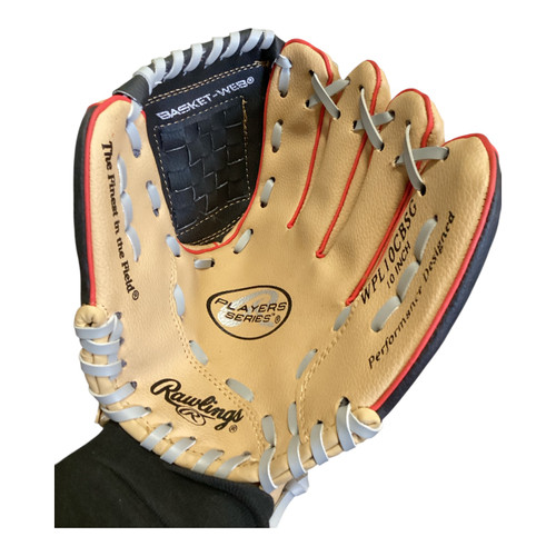 Vist Large View of Product Image Which is Rawlings WPL10CBSG BB/SB Glove RH Throw Tan 10"
