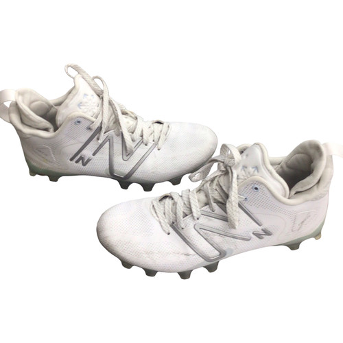 Vist Large View of Product Image Which is Used New Balance LAX Cleats Mens White Senior 8.5