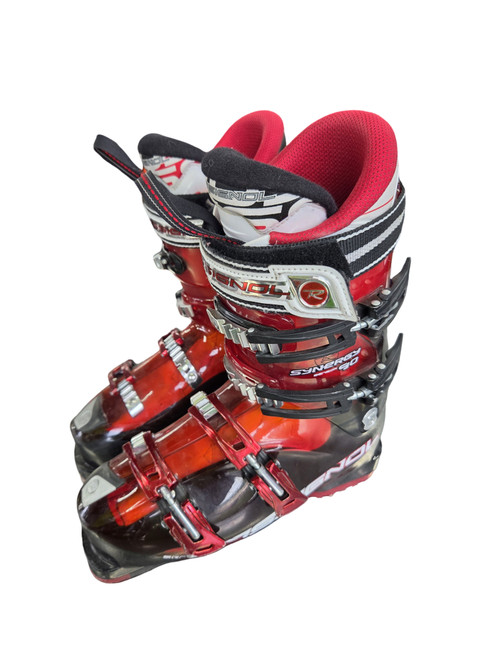 Vist Large View of Product Image Which is Used Rossignol SYNERGY SENSOR 90 SKI BOOTS Mens DH Ski Boot Red 255 MP - M07.5 - W08.5