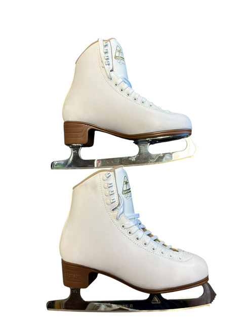 Vist Large View of Product Image Which is Used Jackson EXCEL Womens Figure Skate White Senior Size  8.5