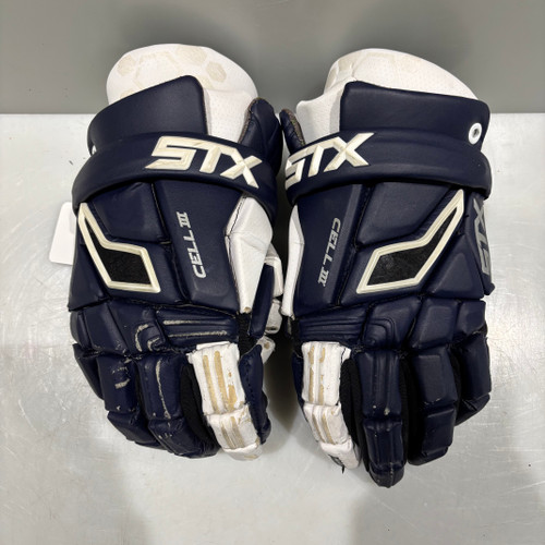 Vist Large View of Product Image Which is Used STX GLOVE Lacrosse Gloves Mens Navy Blue 14"