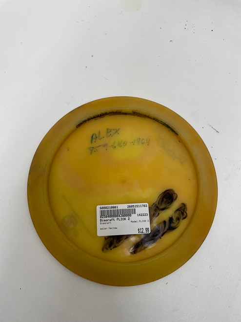 Vist Large View of Product Image Which is Used Discraft FLICK Z Disc Golf Driver Yellow