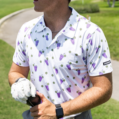 Vist Large View of Product Image Which is New Shank it Golf PurpleDrank Polo M