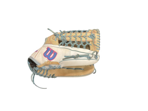 Vist Large View of Product Image Which is Used Wilson A2000 BB/SB Glove RH Throw White 12 1/2"
