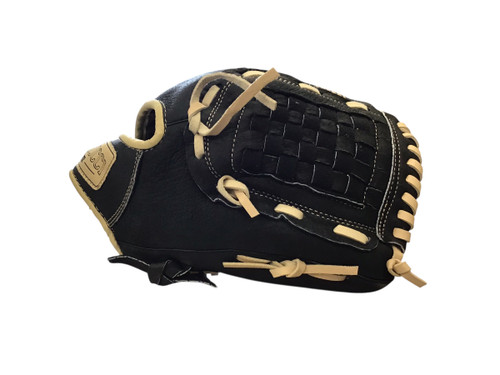 Vist Large View of Product Image Which is USED MARUCCI SWIFT SERIES BB/SB GLOVE RH THROW BLACK 12"