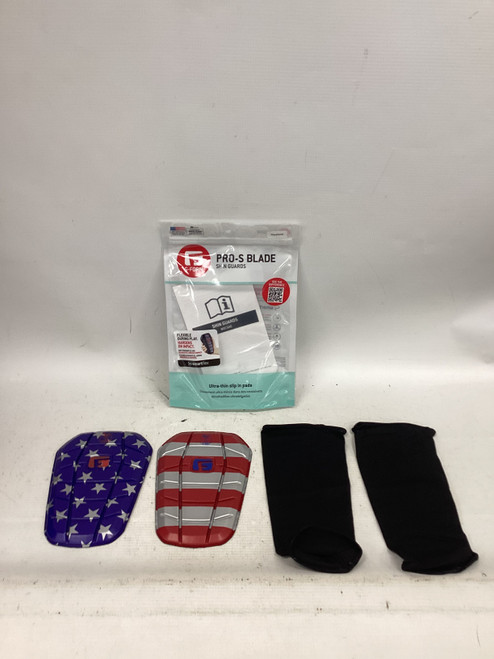 Vist Large View of Product Image Which is Used PRO-S BLADE Soccer Shin Guards Adult Grey And Red MD