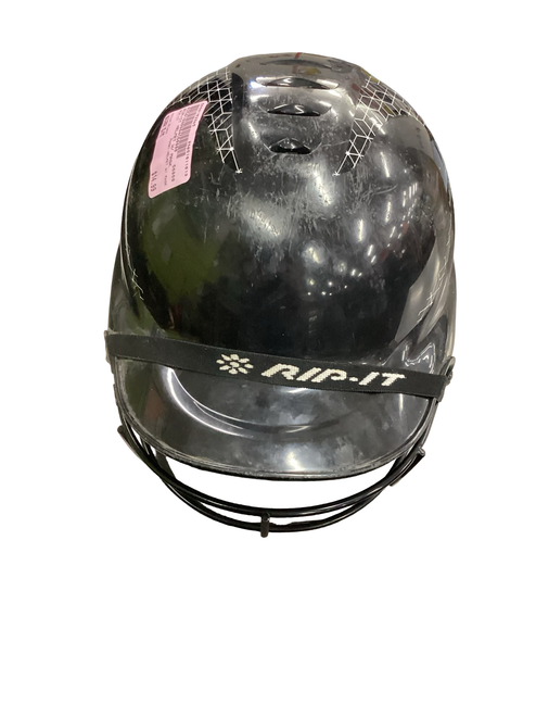 Vist Large View of Product Image Which is Used RIP-IT HELMET W/ MASK Batting Helmet w/Mask Black S/M