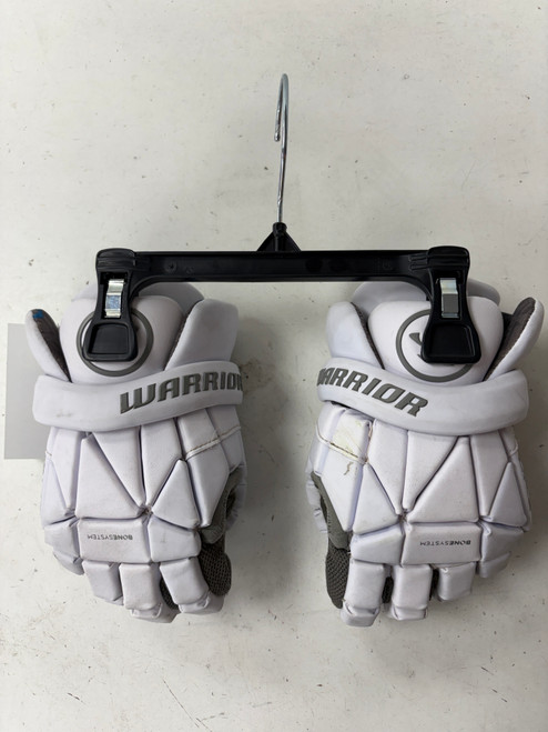 Vist Large View of Product Image Which is Used Warrior EVO Lacrosse Gloves Mens White SM (new= $210)