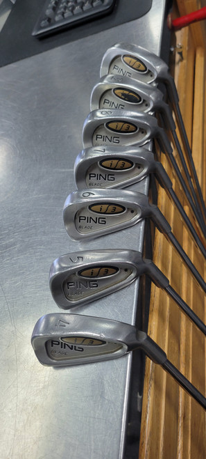 Vist Large View of Product Image Which is Used Ping I3 BLADE BLACK DOT Mens Iron Set RH 4I-PW