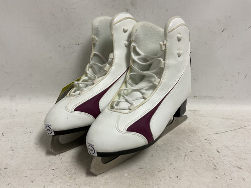 Vist Large View of Product Image Which is Used WinnWell Women’s Softboot Figure Skates White And Purple Senior 10