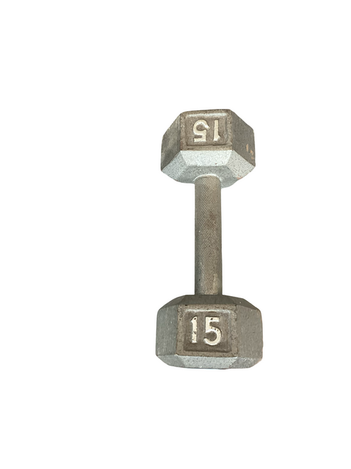 Vist Large View of Product Image Which is Used Hex Dumbbell (Each) 15 lb