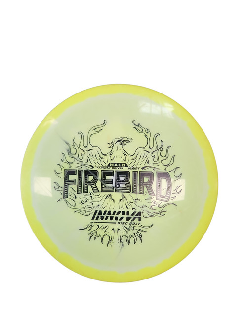 Vist Large View of Product Image Which is Used Innova FIREBIRD Disc Golf Driver Yellow 171g
