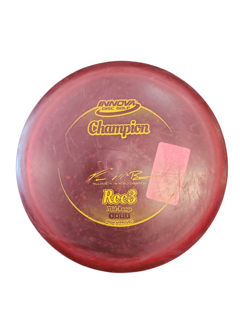 Vist Large View of Product Image Which is Used Innova ROC3 Disc Golf Mid Range Red 180g