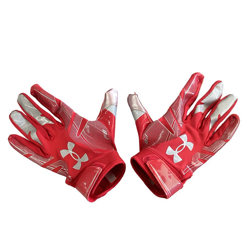 Vist Large View of Product Image Which is Used Under Armour UA FOOTBALL GLOVES FB Gloves Red SM
