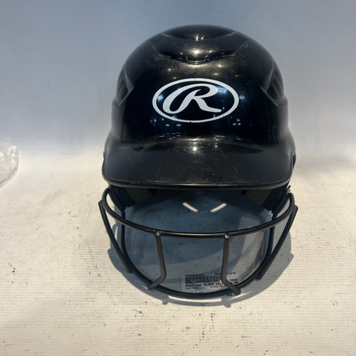 Vist Large View of Product Image Which is Used Rawlings BLACK HELMET W MASK Batting Helmet w/Mask Black SM